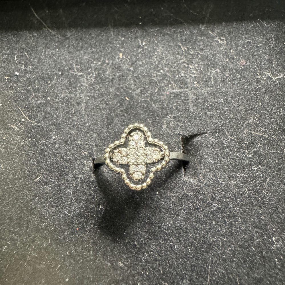 Premier Silver and Black Crystal Women's Ring